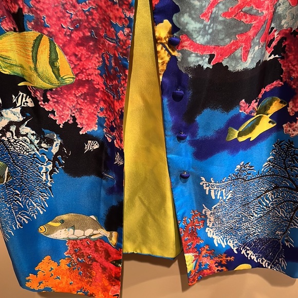 No label all silk magnificent duster coat.. Asian influence - Picture 5 of 11